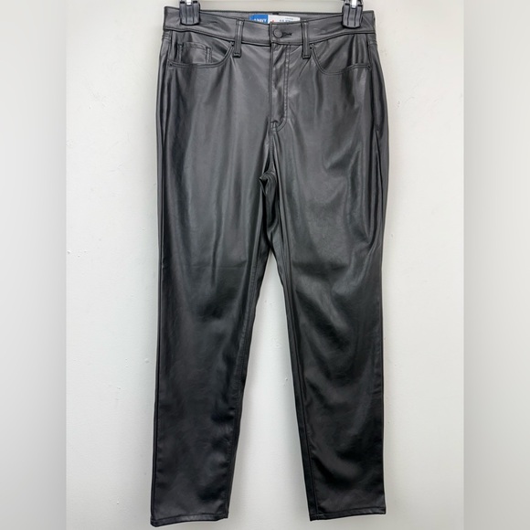 Old Navy Pants - Old Navy Sz 8 Women’s Black Faux Leather High Rise O.G. Straight Leg Ankle Pants